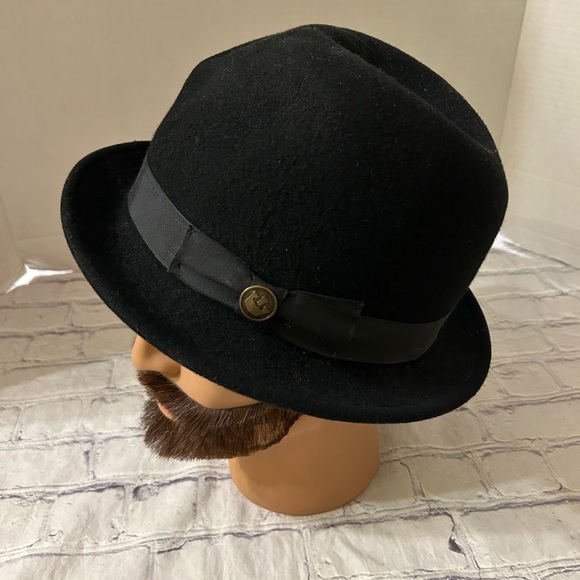 GOORIN BROS. FEDORA WOOL MENS HAT WITH FABRIC BAND AND BUTTON DETAIL - Picture 2 of 7
